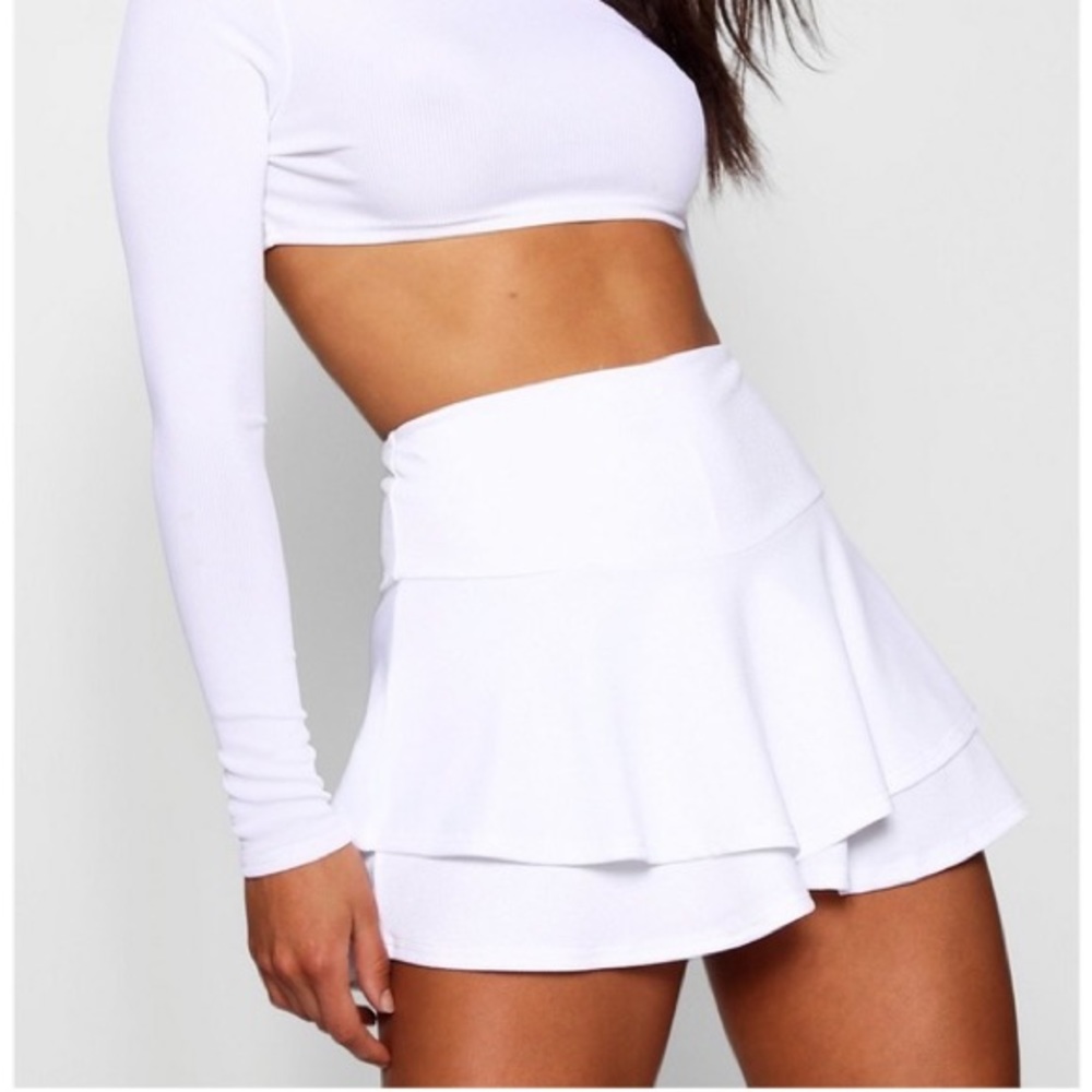 Boohoo White Crepe Skort (Zara Dupe)